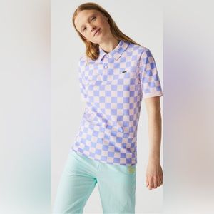 Unisex LIVE Checkerboard Print Cotton Piqué Polo Size XS